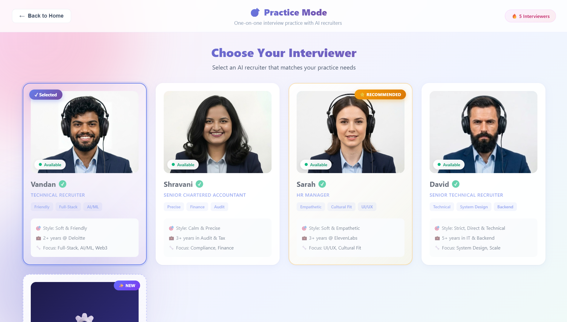 Choose Your Interviewer