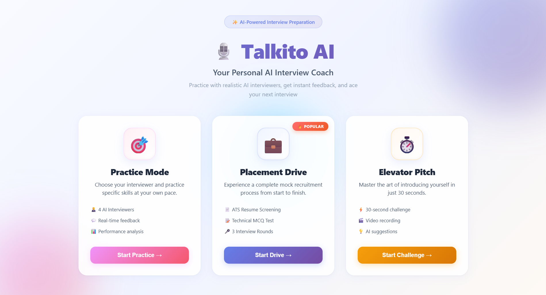 Multiple Practice Modes